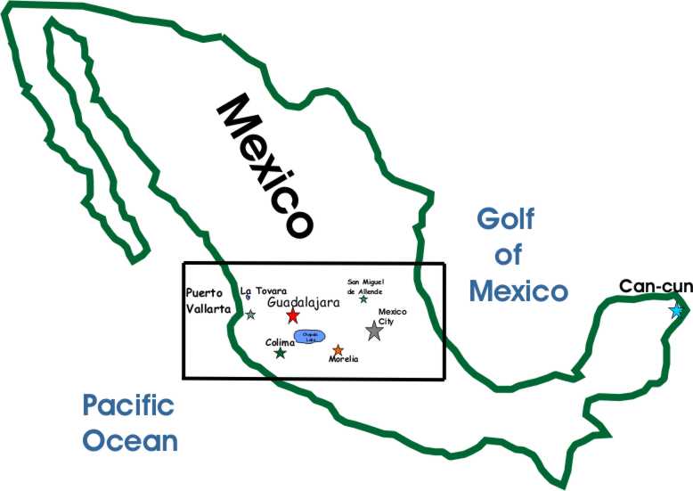 Map of Mexico Travel for your Vaction in Mexico Guadalajara